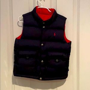 Reversible navy/red RL vest